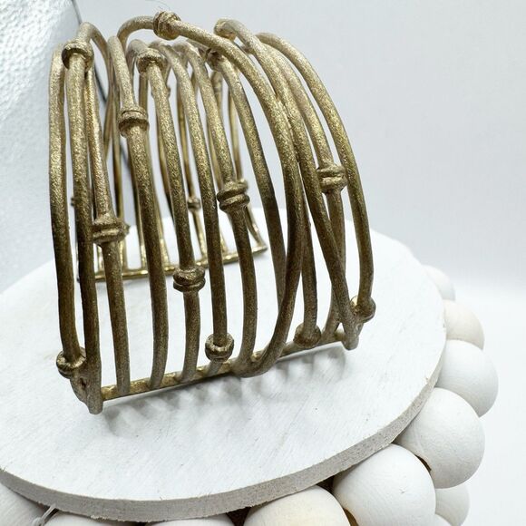 Rivka Friedman 18K Gold Clad Wrapped Mina Cuff Knotted Statement Bracelet - Picture 2 of 15